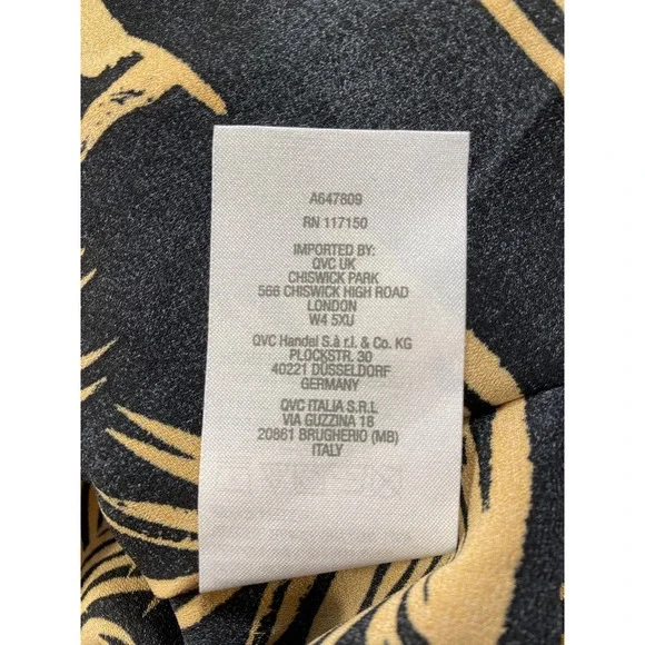 Belle by Kim Gravel 1X Safari Giraffe Print Kaftan Top Black Gold Oversized Boho - Picture 6 of 11